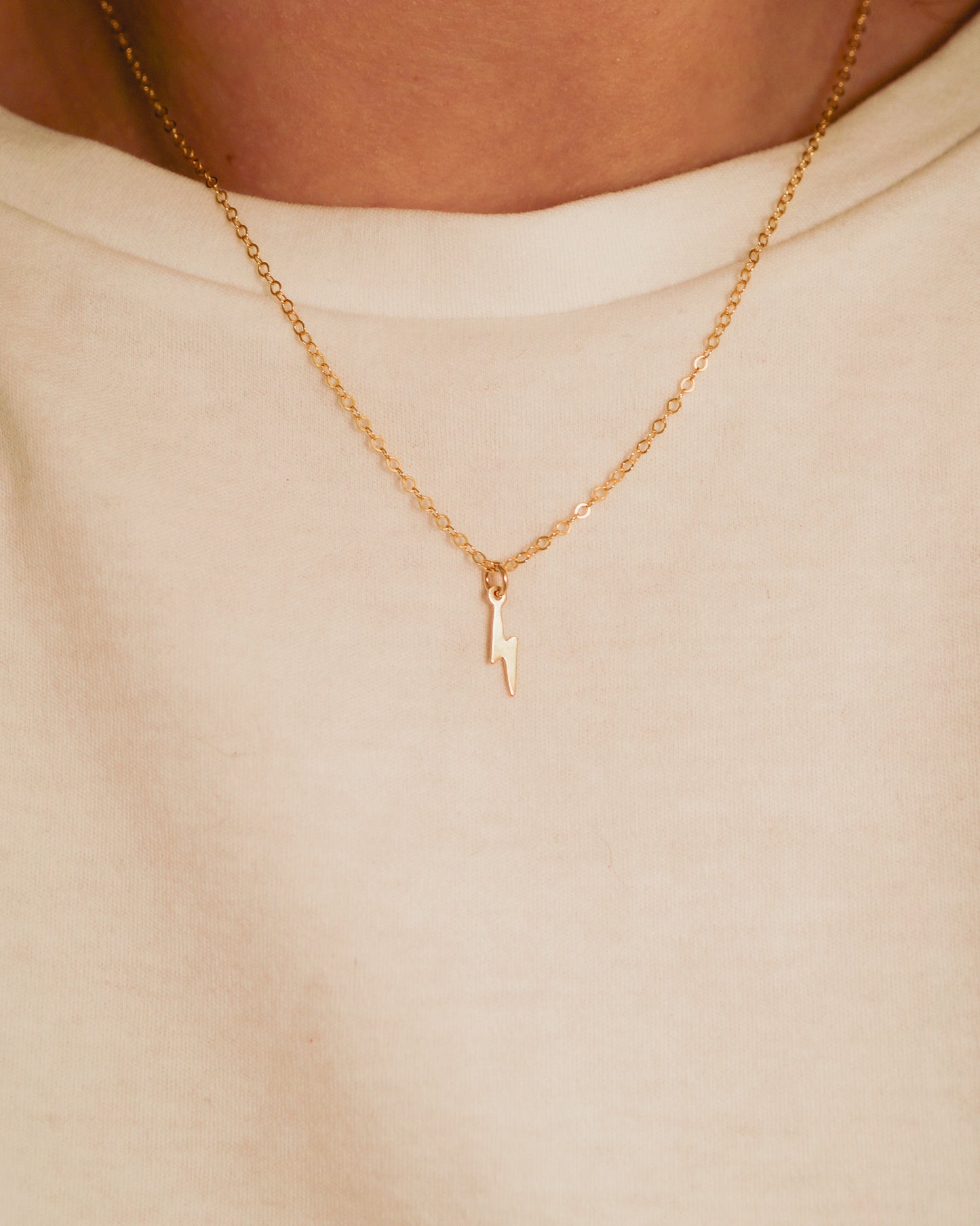 Lightning Bolt Charm, Gold or Silver