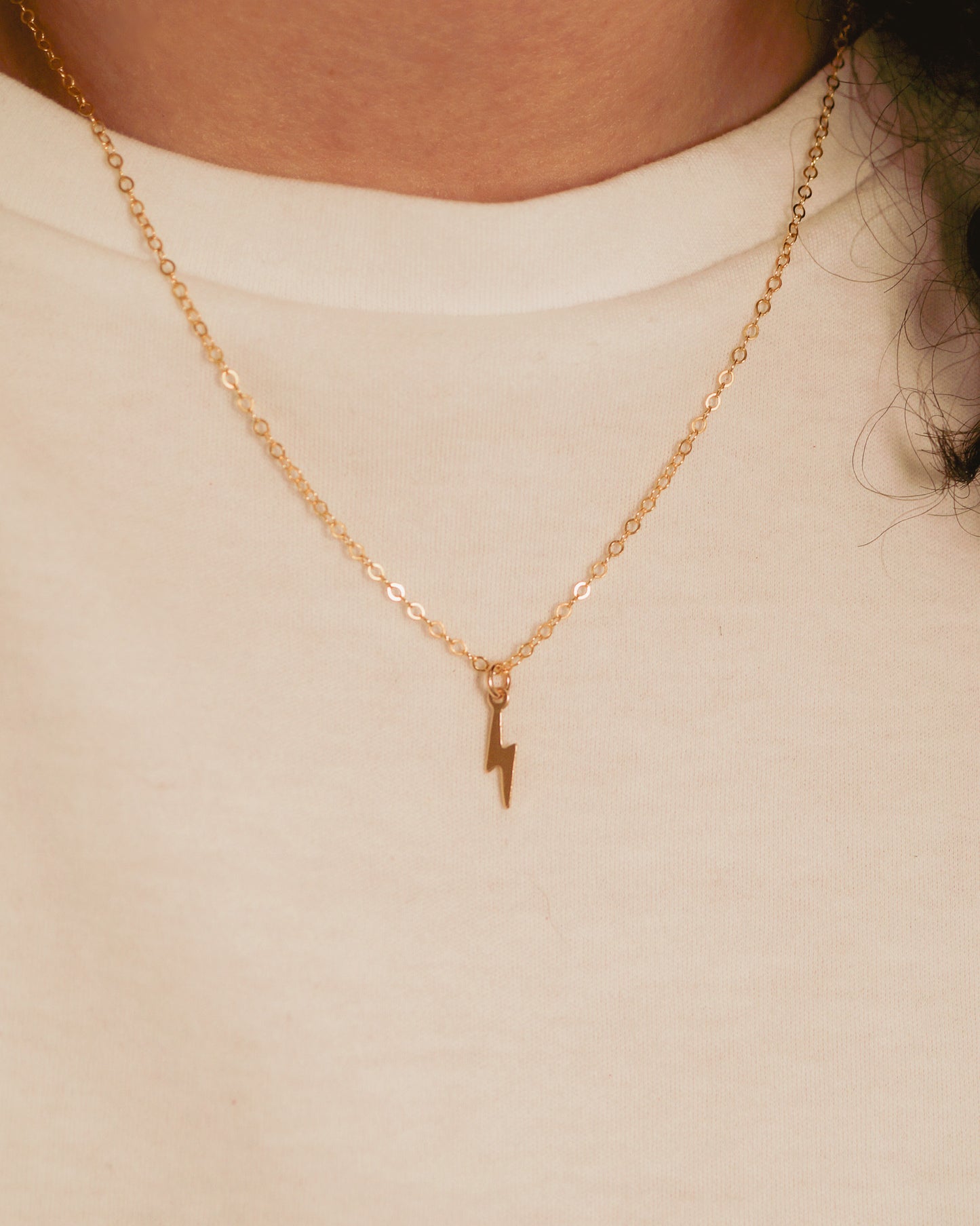Lightning Bolt Charm, Gold or Silver