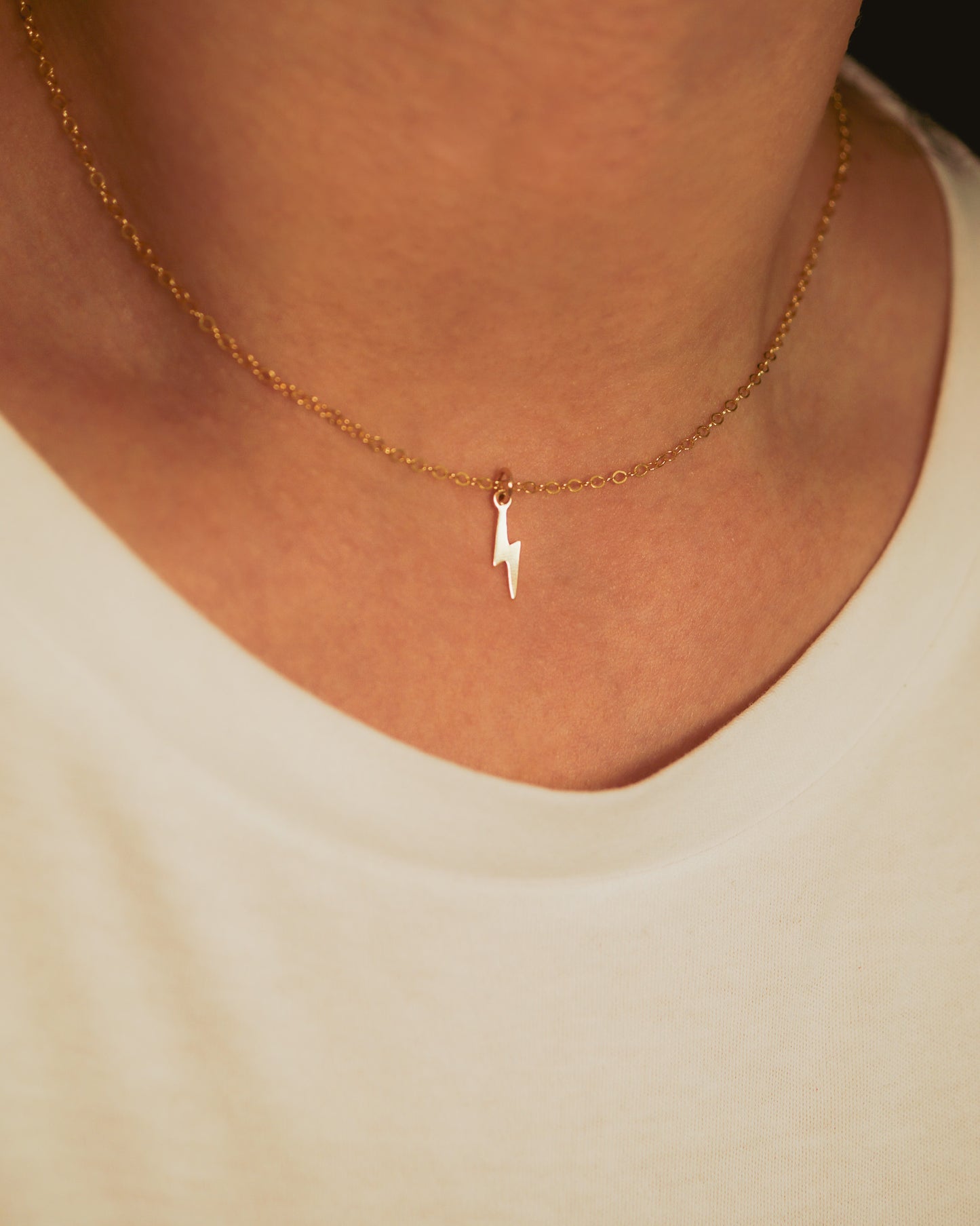 Lightning Bolt Charm, Gold or Silver