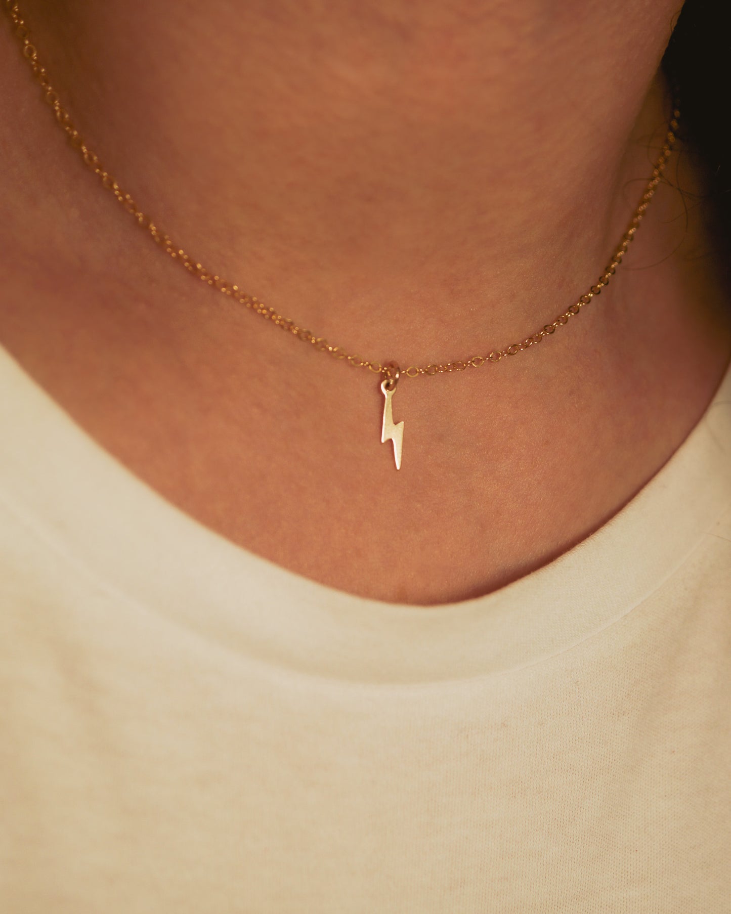 Lightning Bolt Charm, Gold or Silver