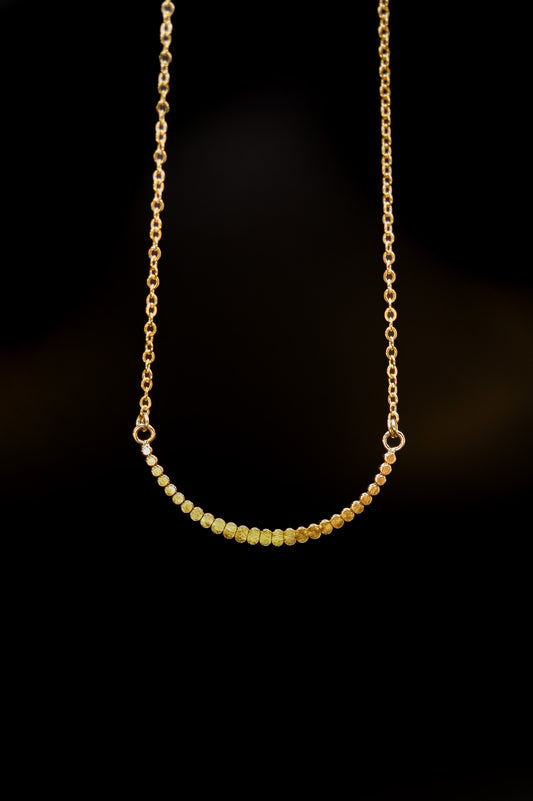 Medium Bead Necklace, Gold Fill, Rose Gold Fill, or Sterling Silver