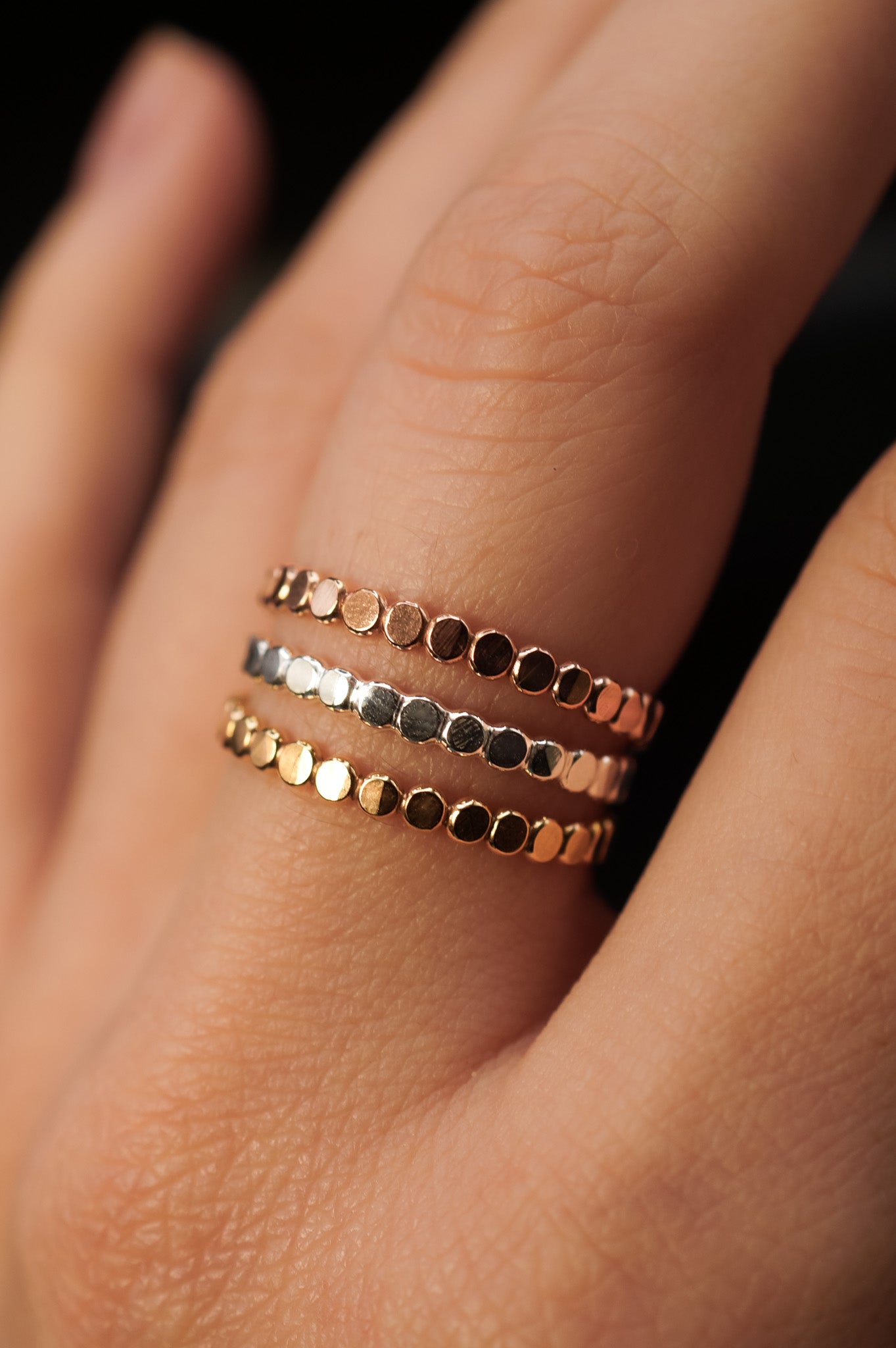 Mini Bead Ring, 14K Rose Gold Fill