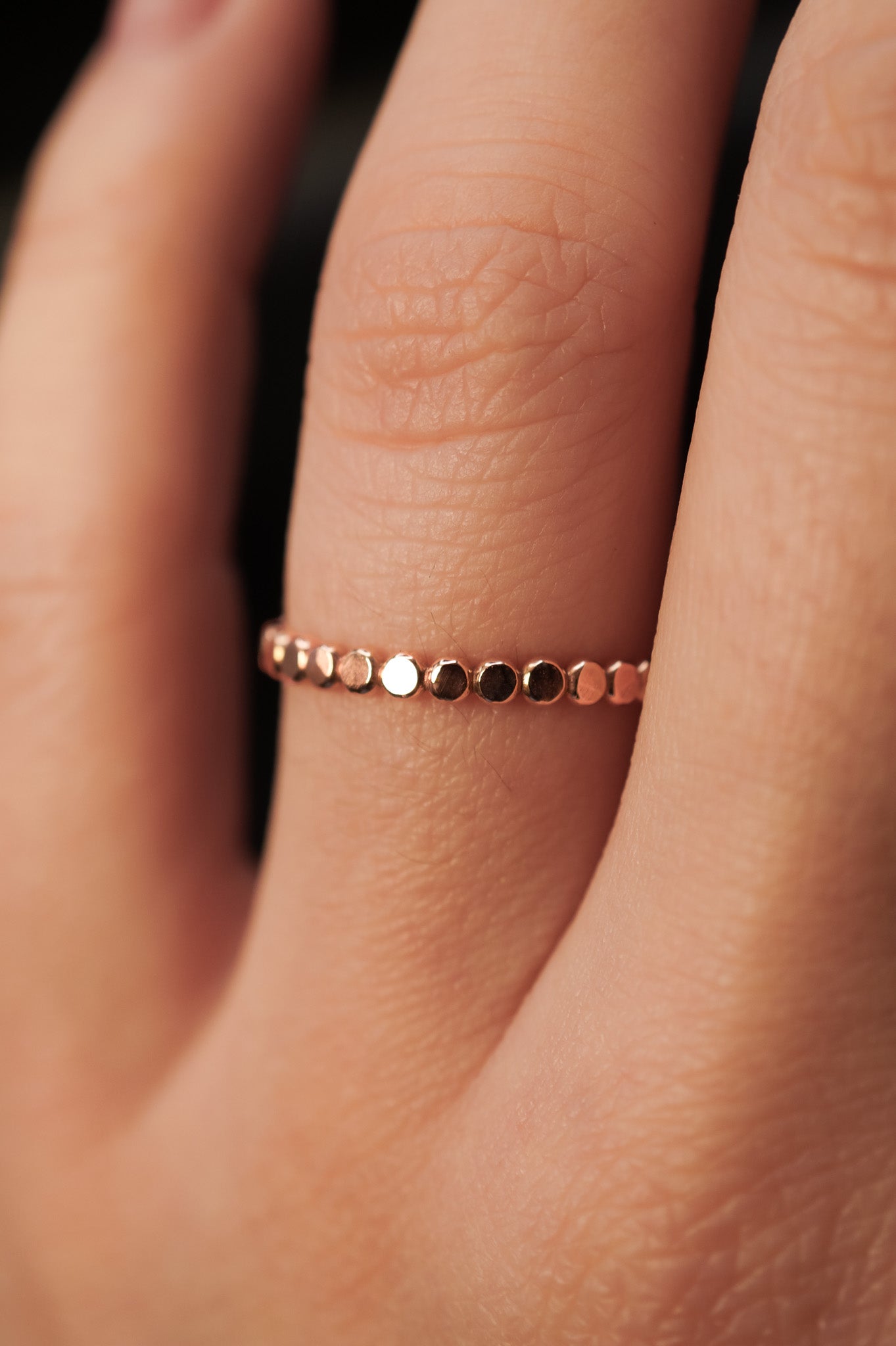 Mini Bead Ring, 14K Rose Gold Fill