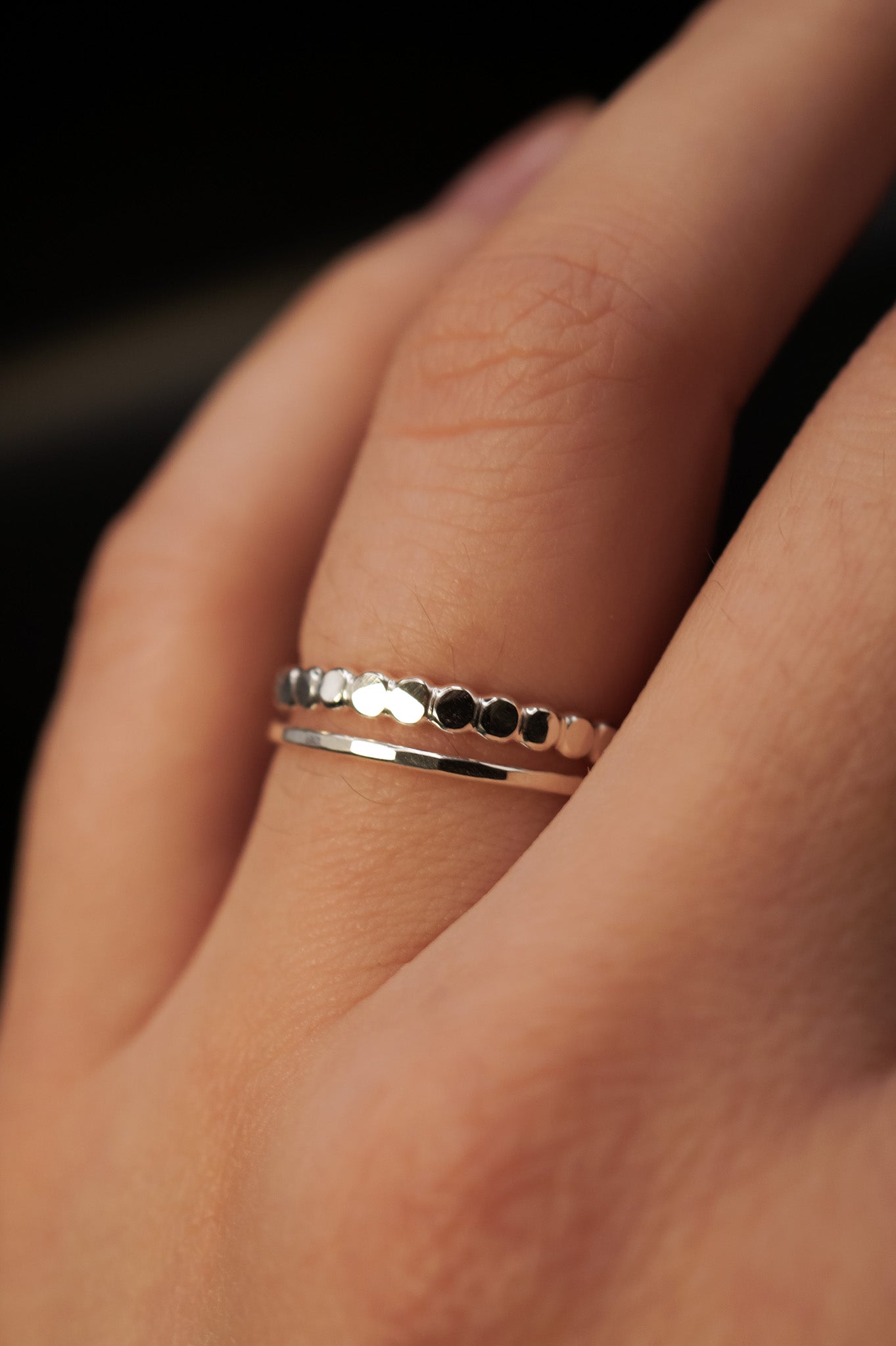 Mini Bead Ring, Sterling Silver