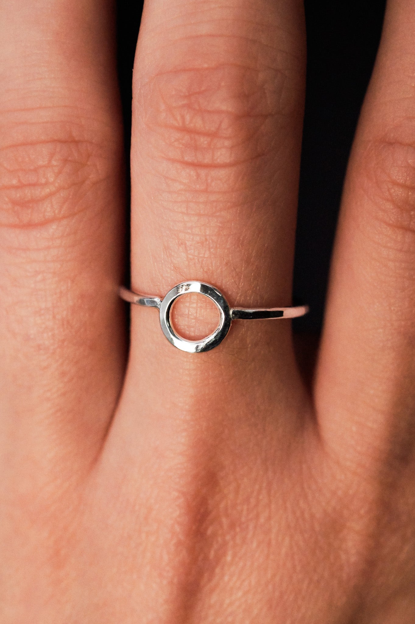 Mini Circle Ring, Sterling Silver