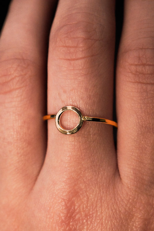 Mini Circle Ring, Solid 14K Gold