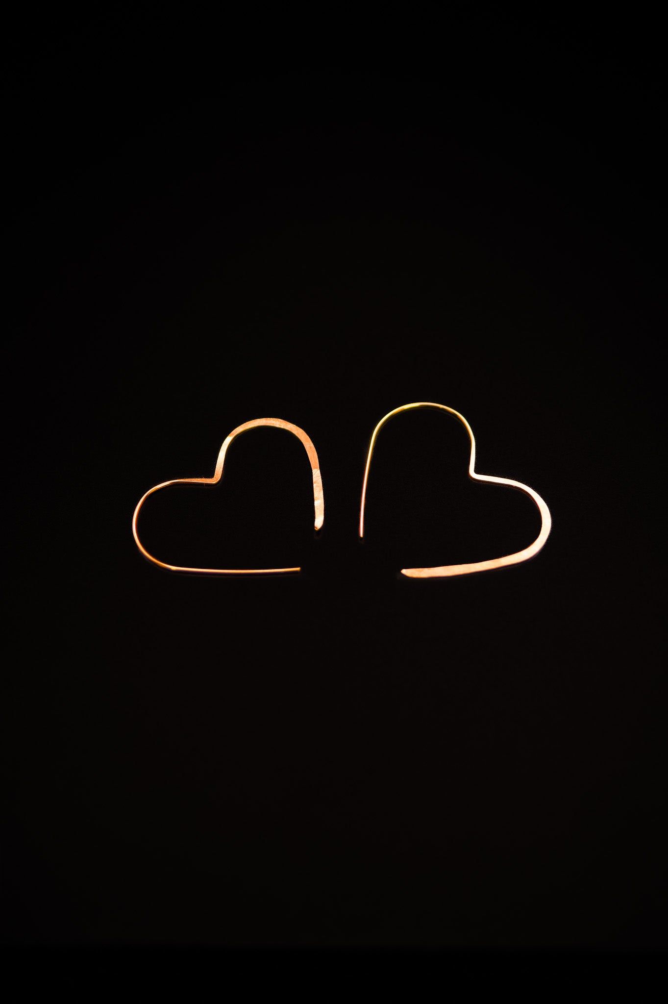 Mini Open Heart Hoop Earrings, Gold Fill, Rose Gold Fill or Sterling Silver