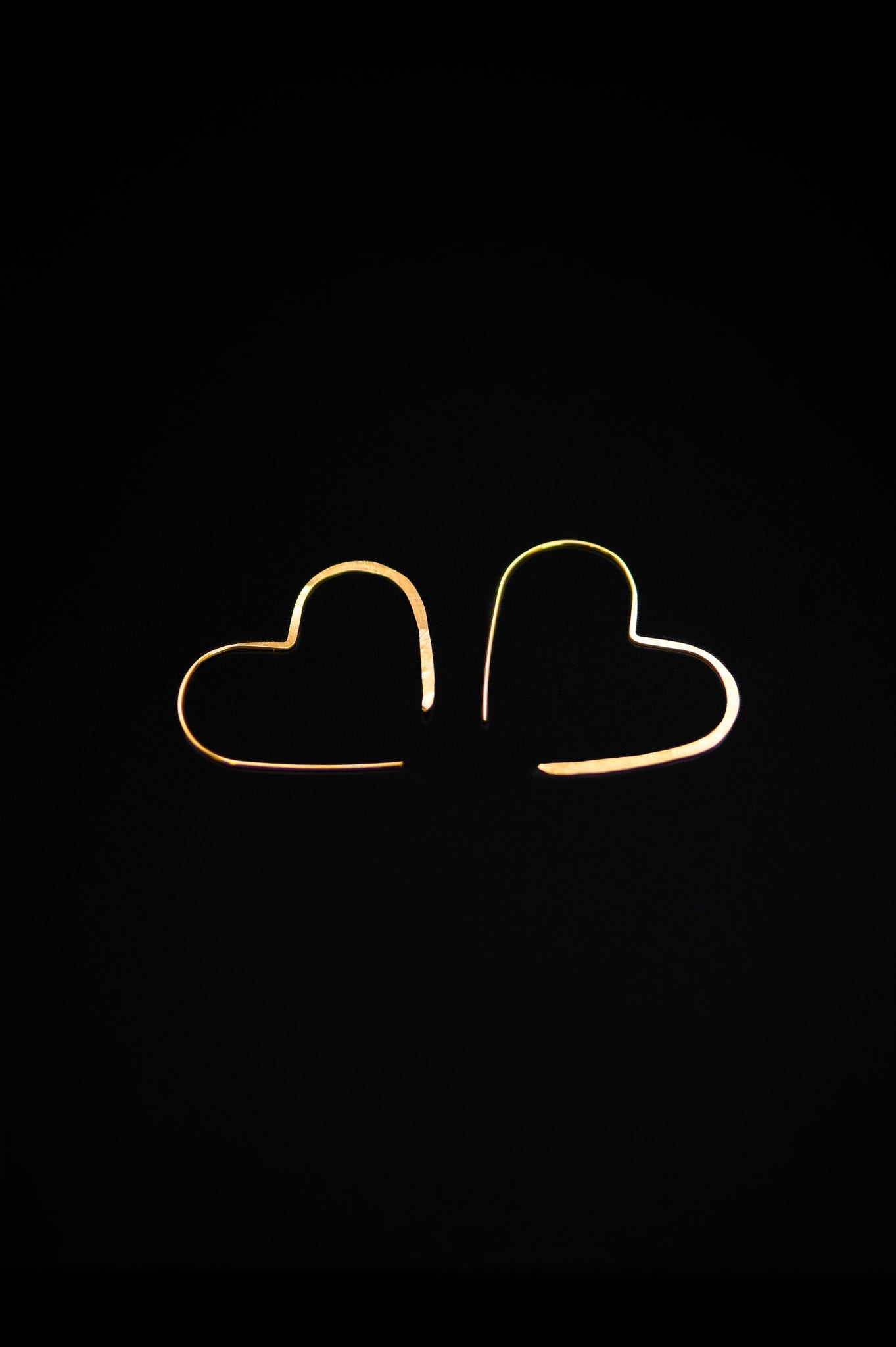 Mini Open Heart Hoop Earrings, Gold Fill, Rose Gold Fill or Sterling Silver