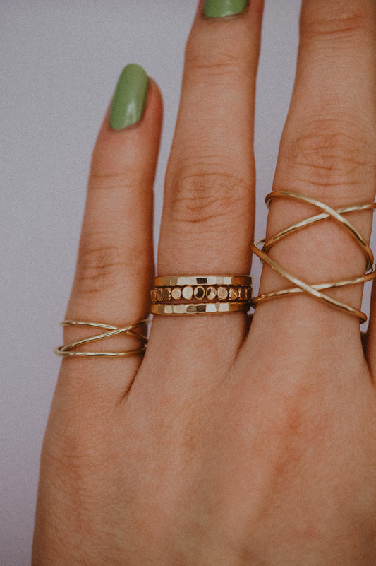 The Everyday Mini Bead Set of 3 Stacking Rings, Gold Fill or Rose Gold Fill