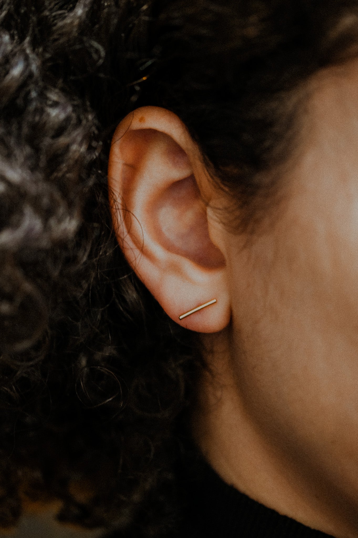 Mini Bar Flat Back Stud Earring