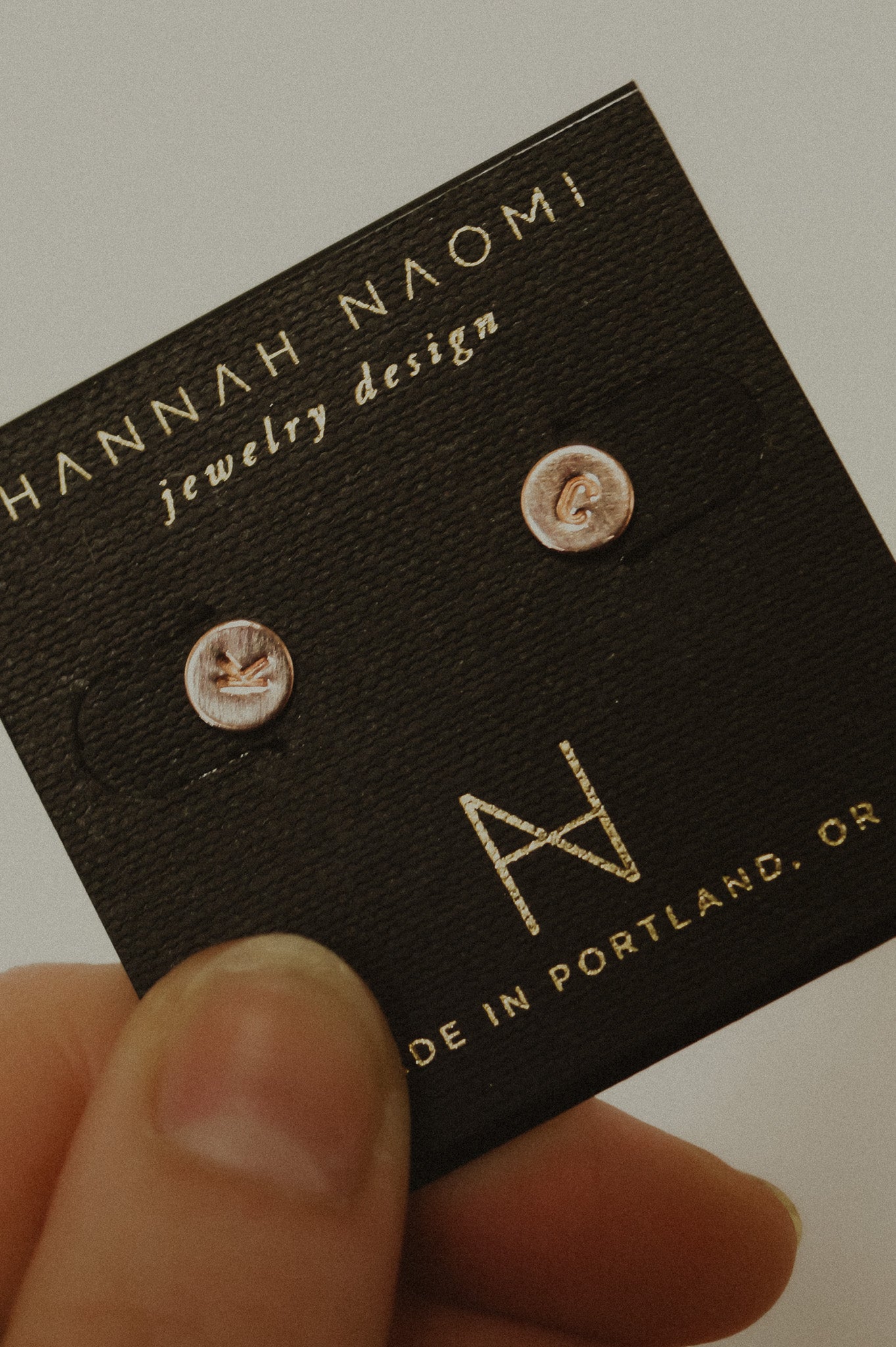 Monogram Dot Stud Earrings in 14K Rose Gold Fill