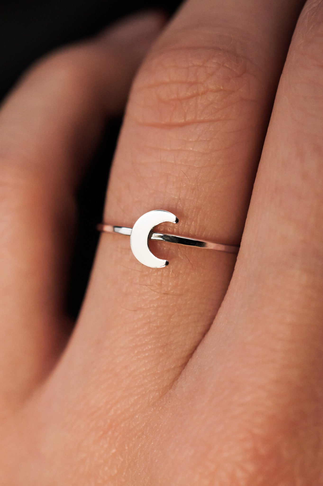 Moon Ring, Sterling Silver