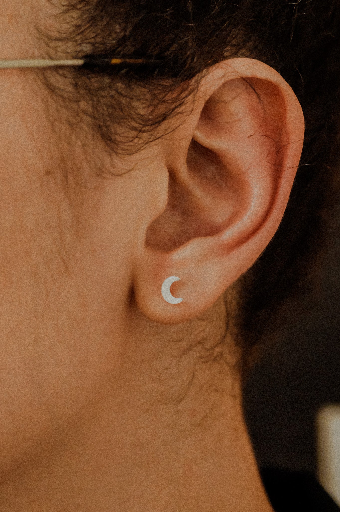 Moon Stud Earrings, Gold Fill, Rose Gold Fill or Sterling Silver