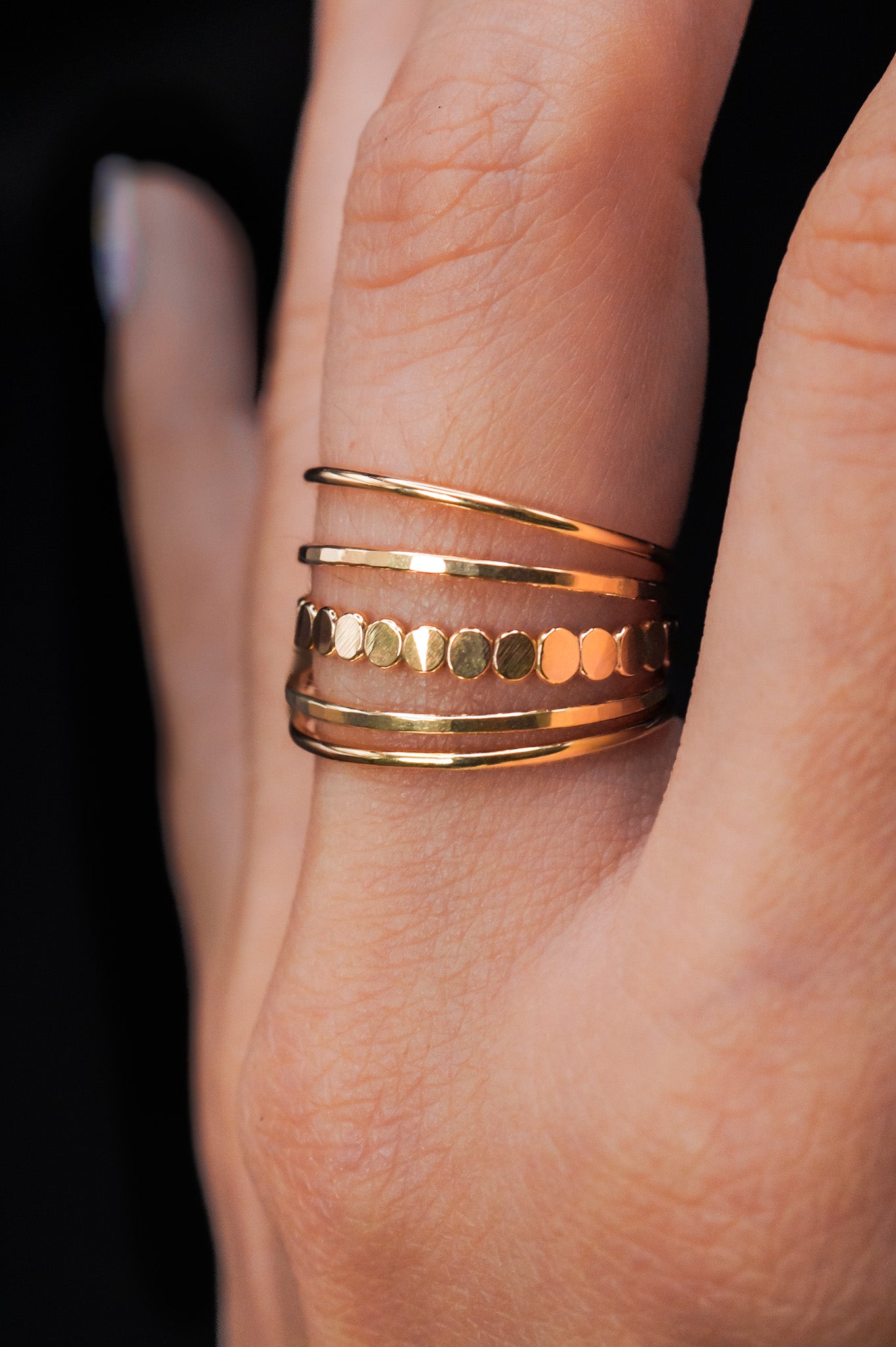 The Classic Bead Set of 5 Stacking Rings, Gold Fill, Rose Gold Fill or Sterling Silver