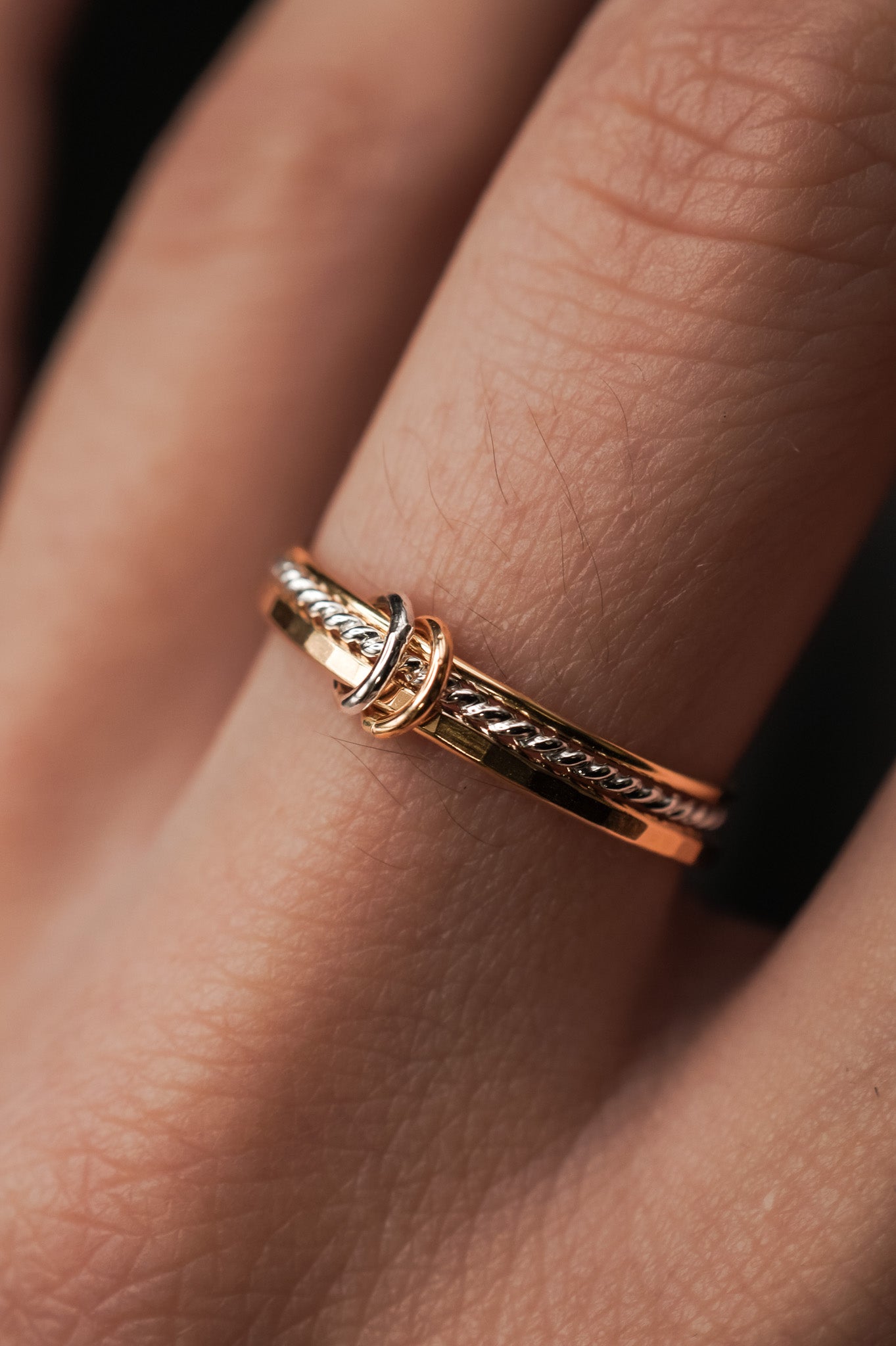 Duo Link Ring, Mixed Metals – Hannah Naomi Jewelry