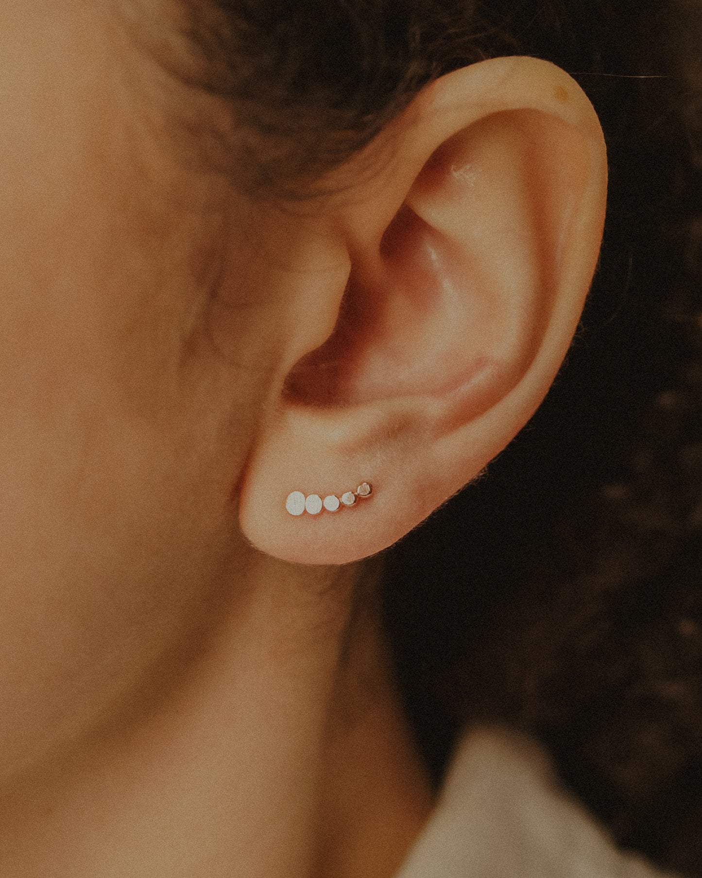 Beaded Ear Climber Earring, Gold Fill, Rose Gold Fill, or Sterling Silver
