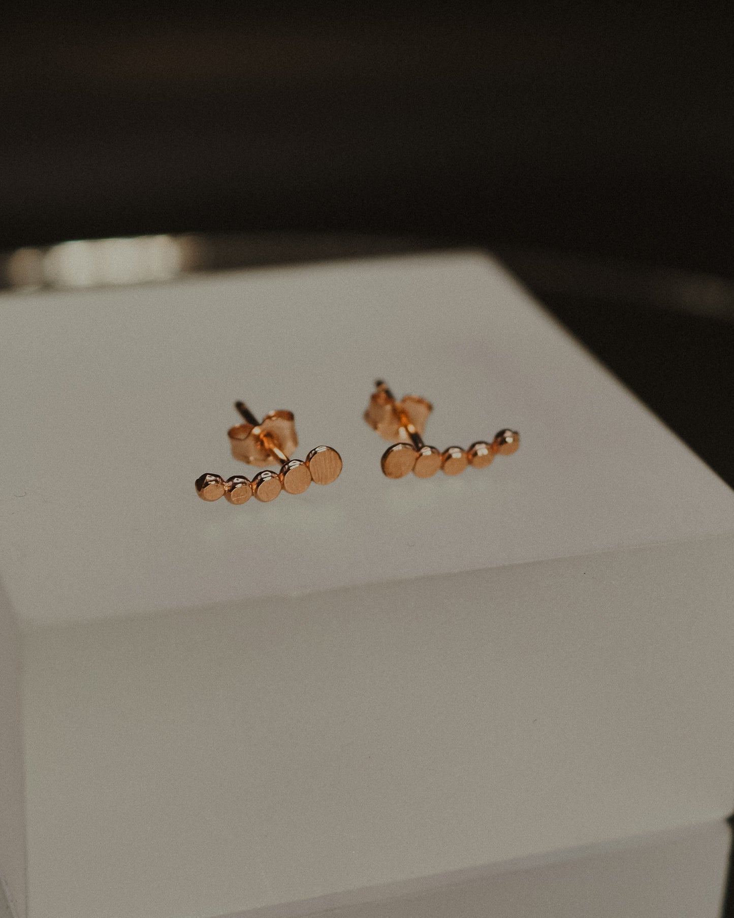 Beaded Ear Climber Earring, Gold Fill, Rose Gold Fill, or Sterling Silver
