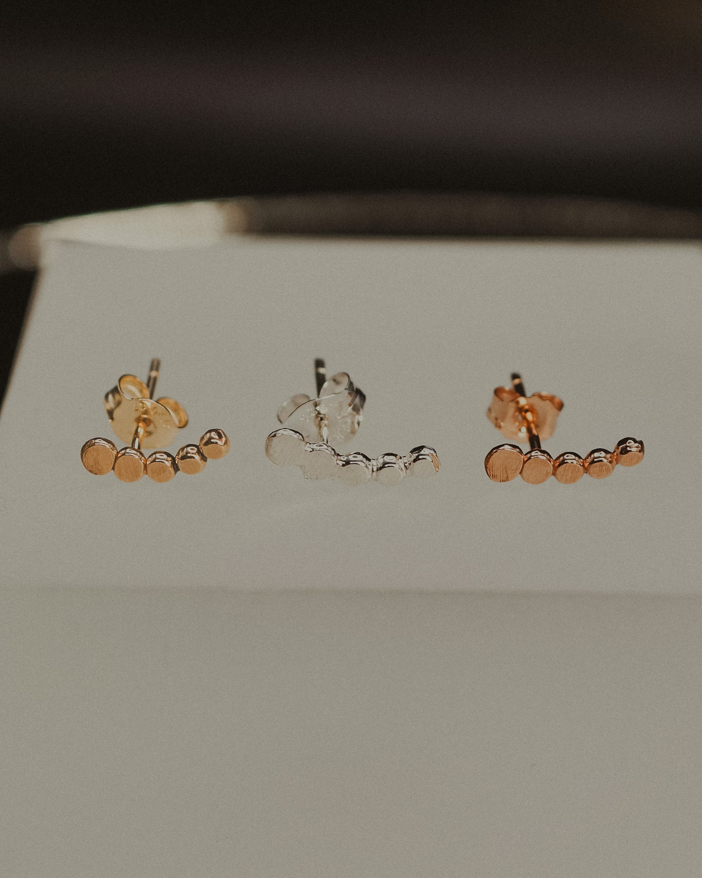 Beaded Ear Climber Earring, Gold Fill, Rose Gold Fill, or Sterling Silver