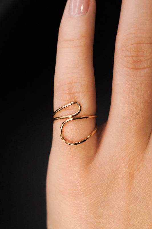 Asymmetrical Cuff Ring, 14K Gold Fill