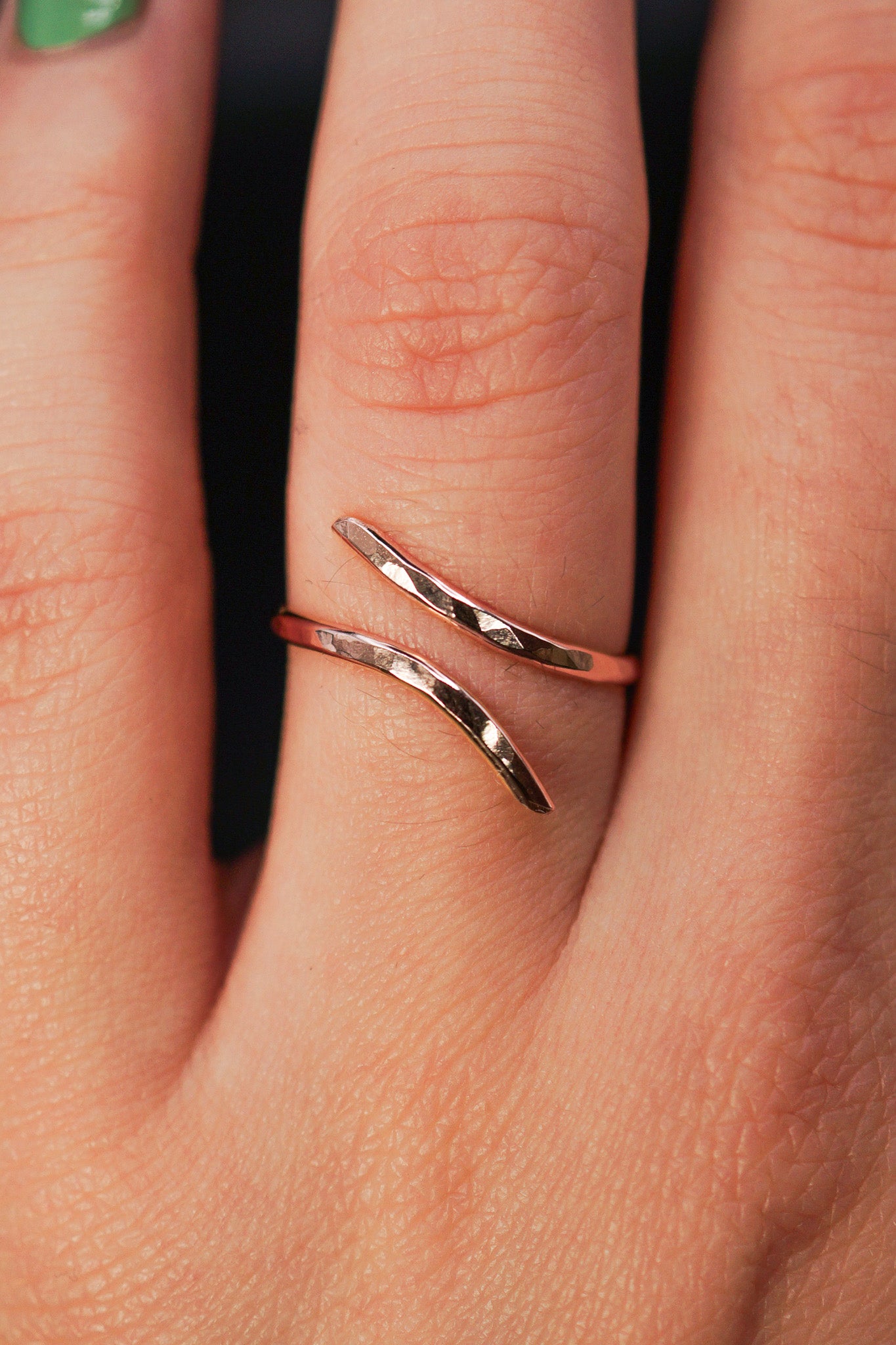 Open Curve Ring, Solid 14K Rose Gold