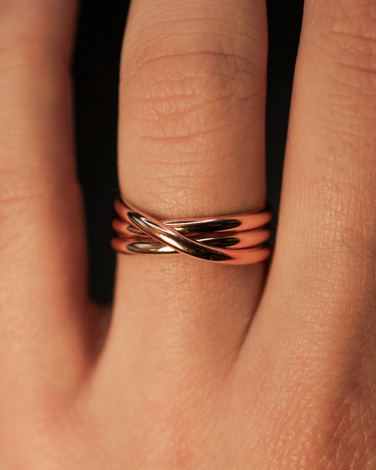 Overlap Ring, Solid 14K Rose Gold