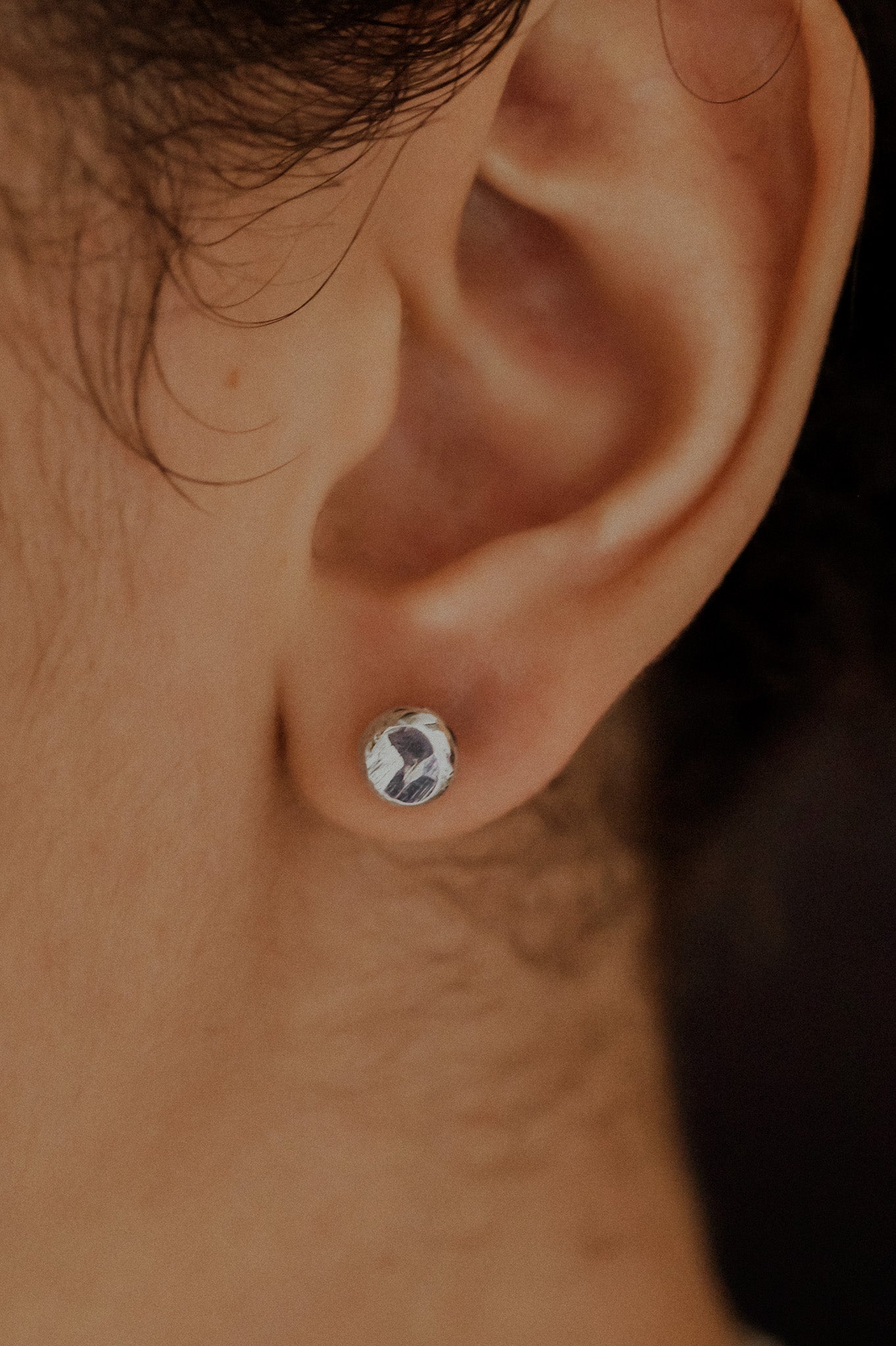 Pebble Stud Earrings, Sterling Silver