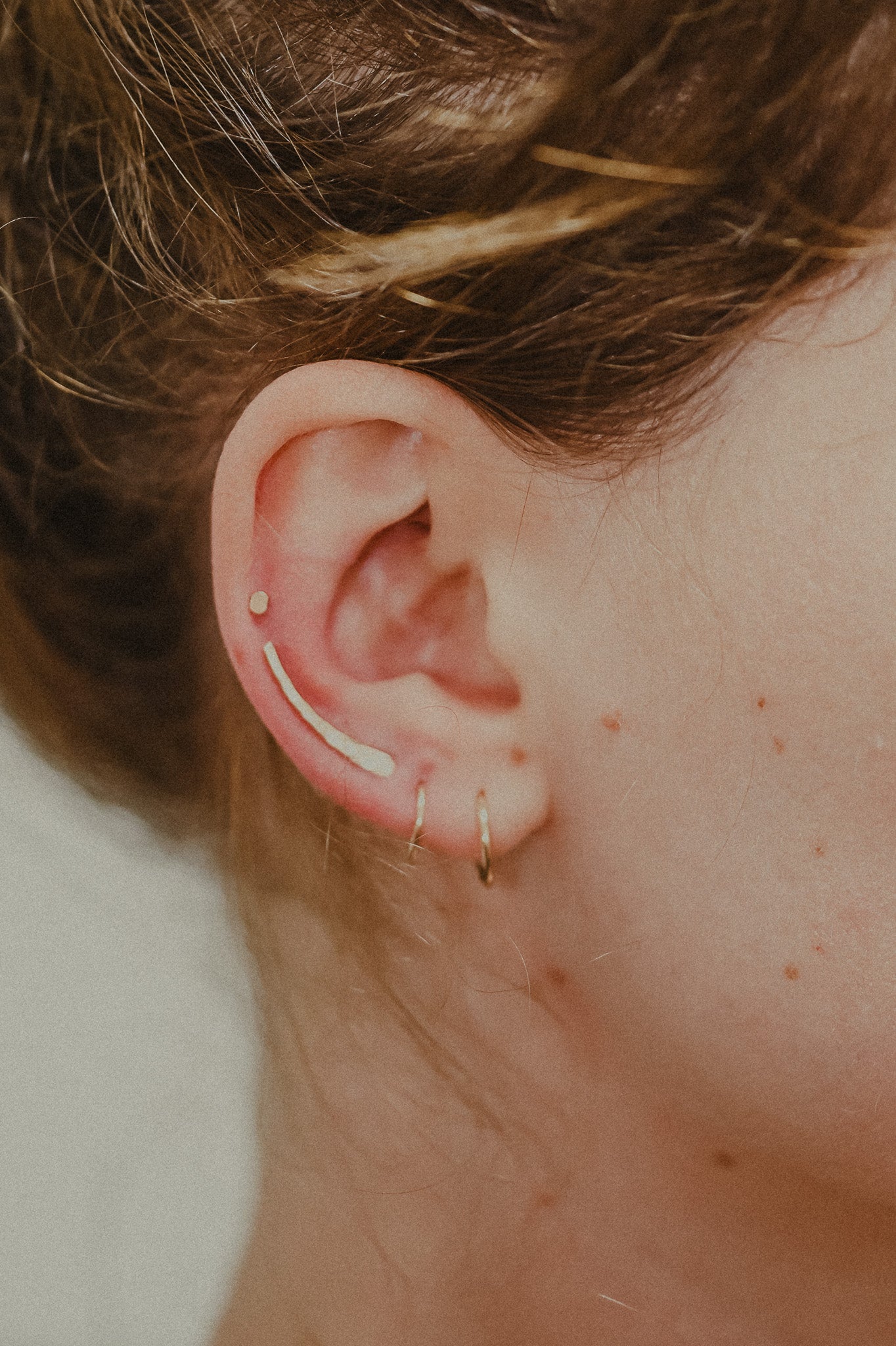 Ear Climber Earring, Solid 14K Gold
