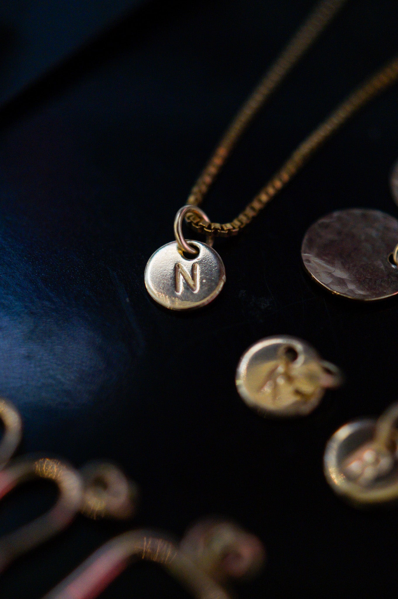 Tiny Monogram Circle Charm