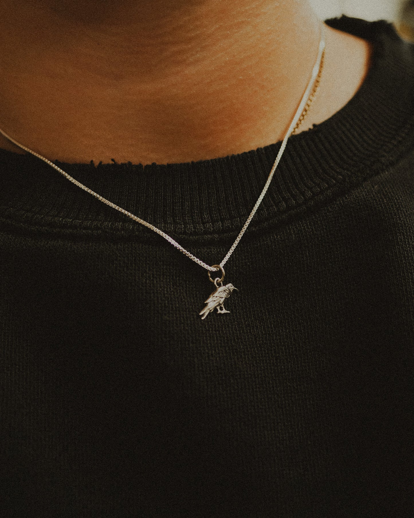 Crow Charm, Sterling Silver