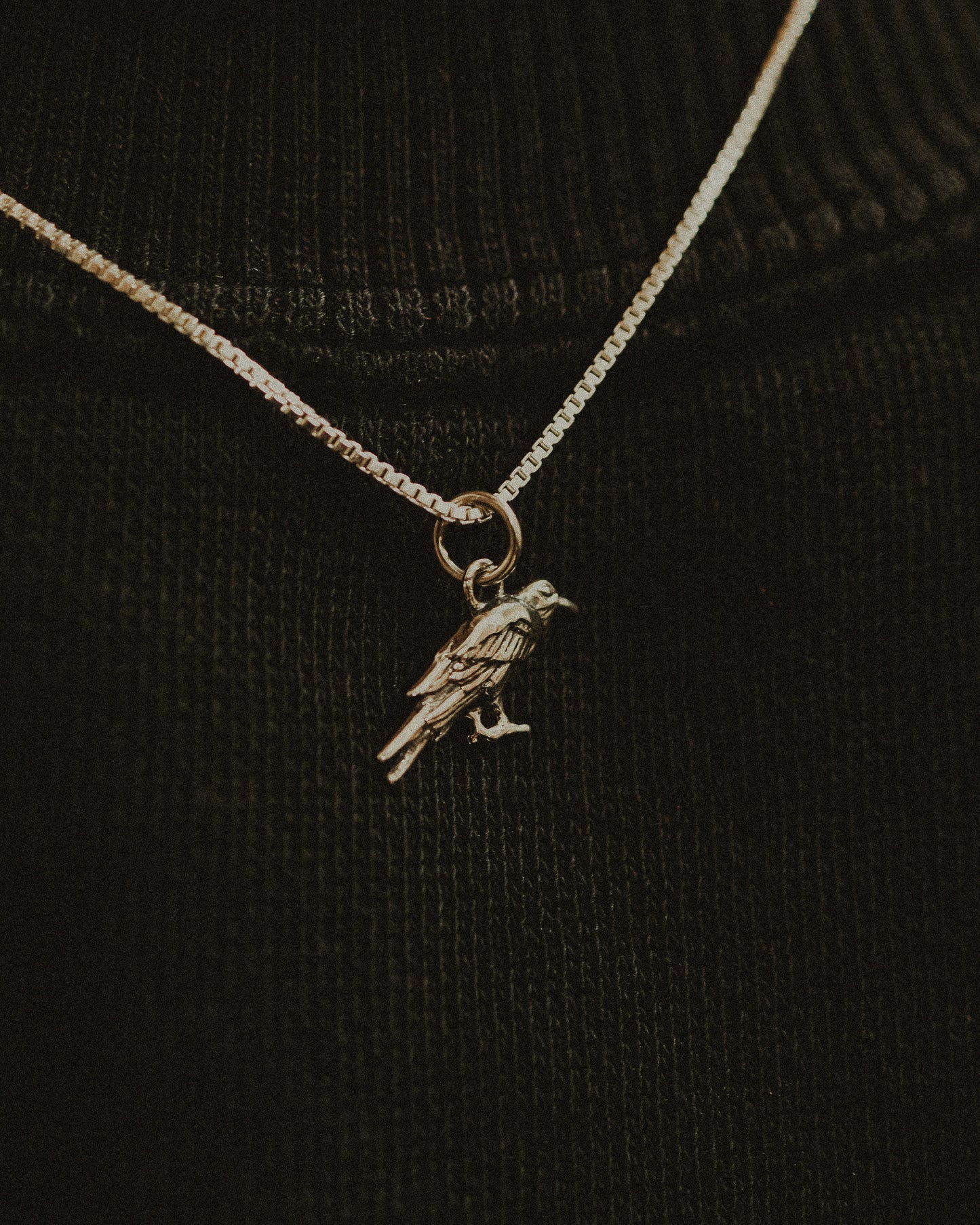 Crow Charm, Sterling Silver