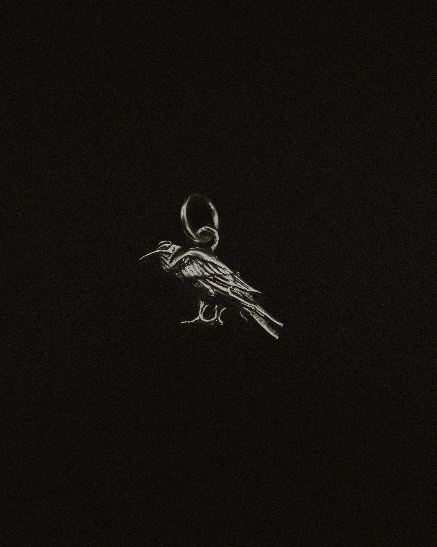 Crow Charm, Sterling Silver