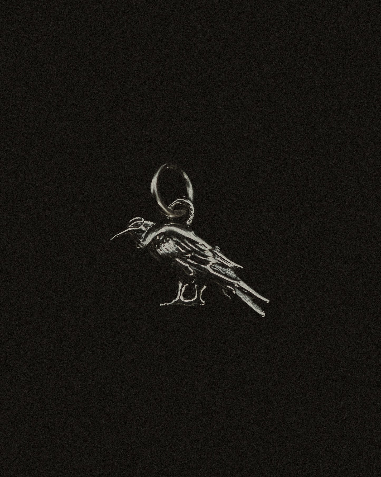Crow Charm, Sterling Silver