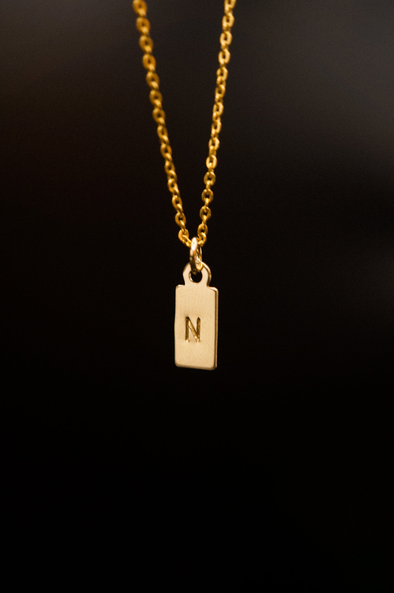 Tiny Monogram Rectangle Pendant Charm