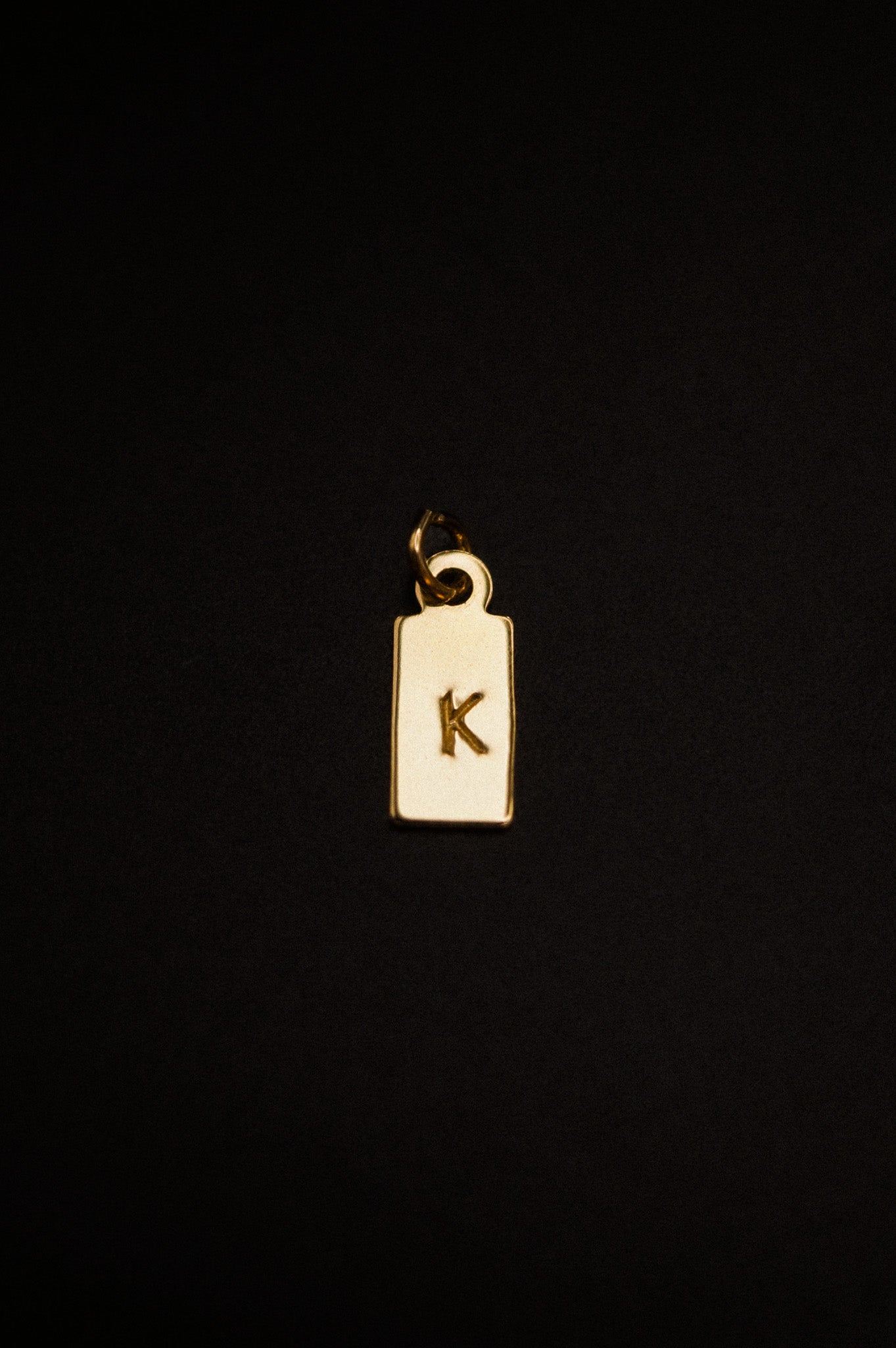 Tiny Monogram Rectangle Pendant Charm