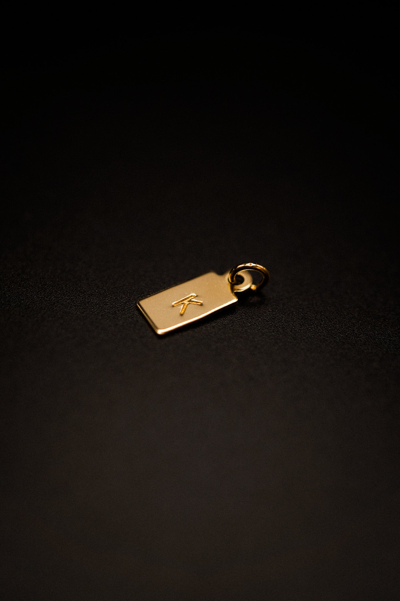 Tiny Monogram Rectangle Pendant Charm