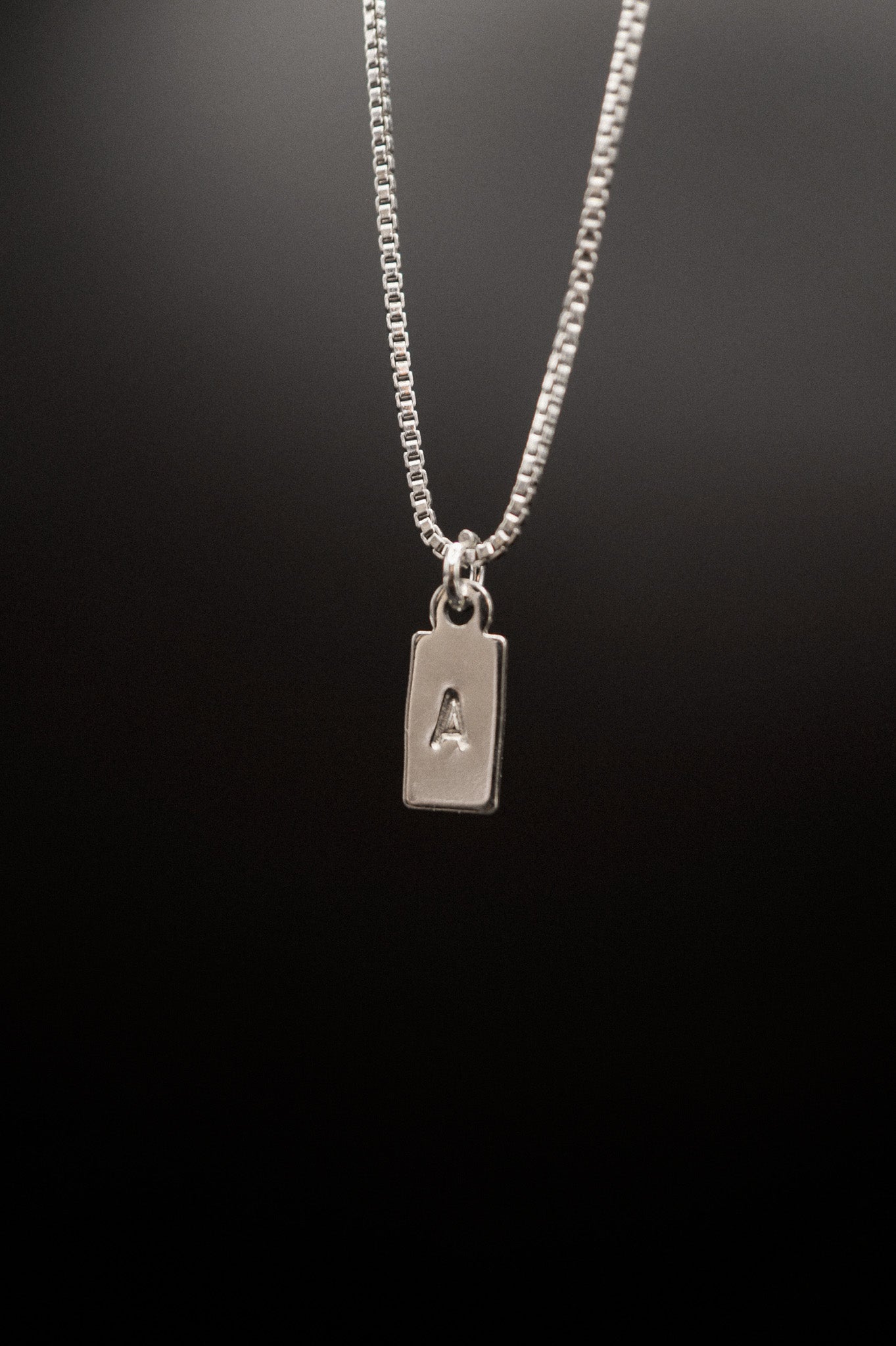 Tiny Monogram Rectangle Pendant Charm