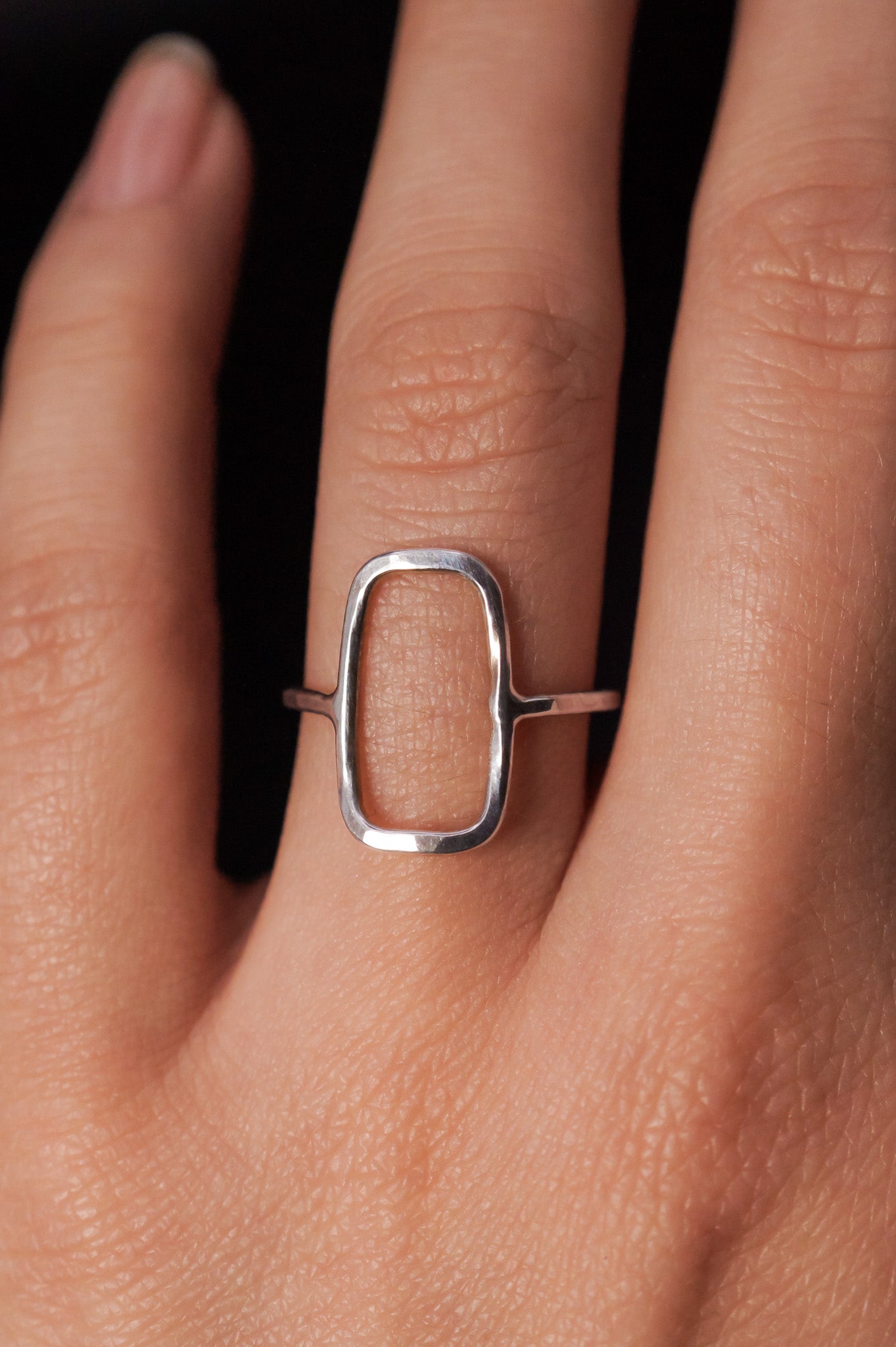 Rectangle Ring, Sterling Silver