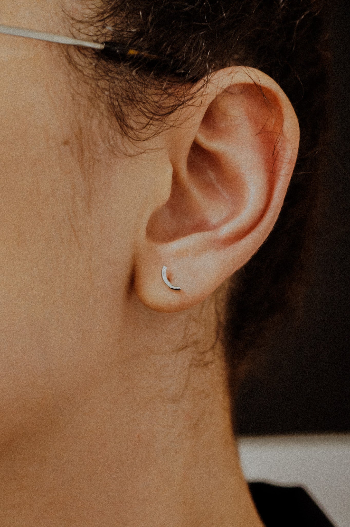 Tiny Arc Stud Earrings, Gold Fill, Rose Gold Fill or Sterling Silver