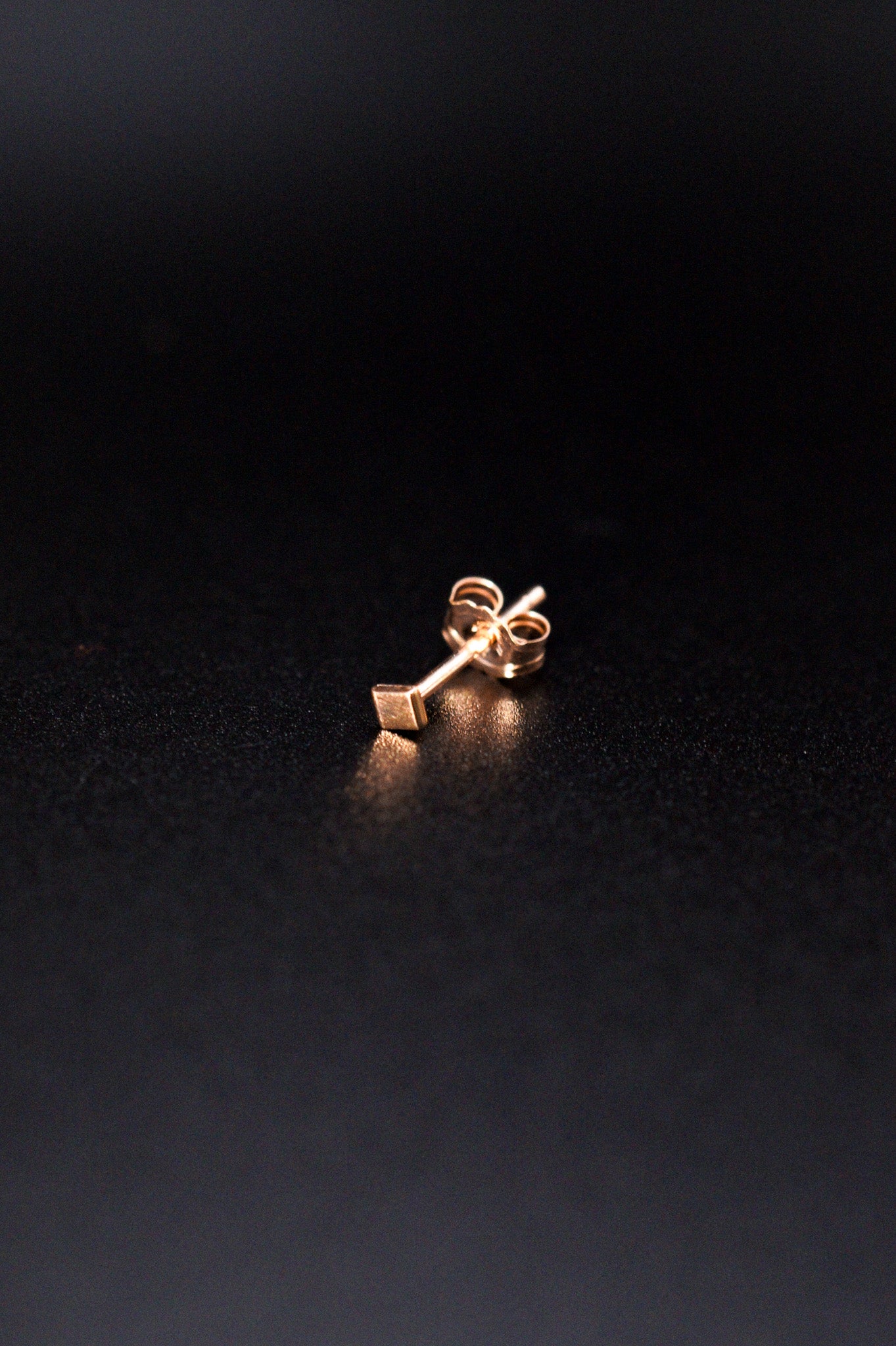Square Mirror Stud Earrings, Gold Fill, Rose Gold Fill, or Sterling Silver