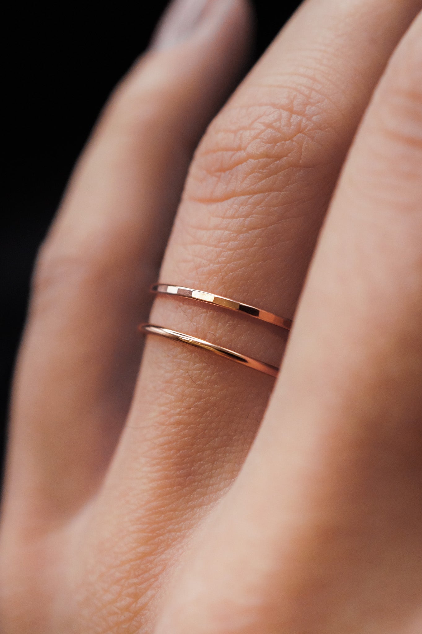 Medium Thick Ring, Solid 14K Rose Gold
