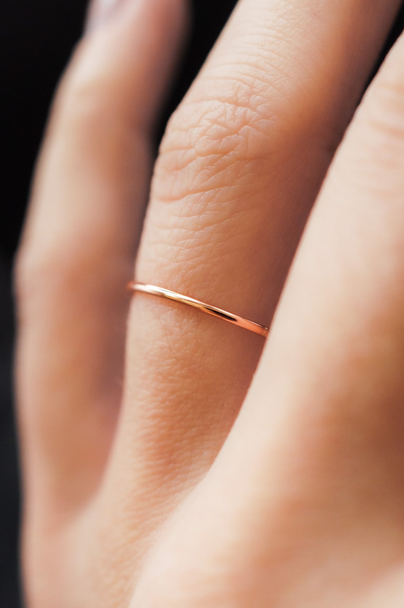 Medium Thick Ring, Solid 14K Rose Gold