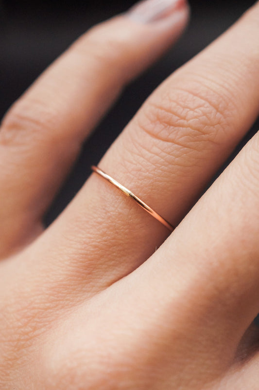 Medium Thick Ring, Solid 14K Rose Gold