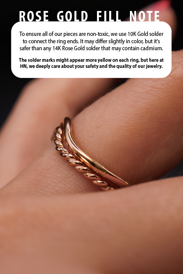 Twisted Teardrop Set of 2 Stacking Rings in Gold, Rose Gold or Silver