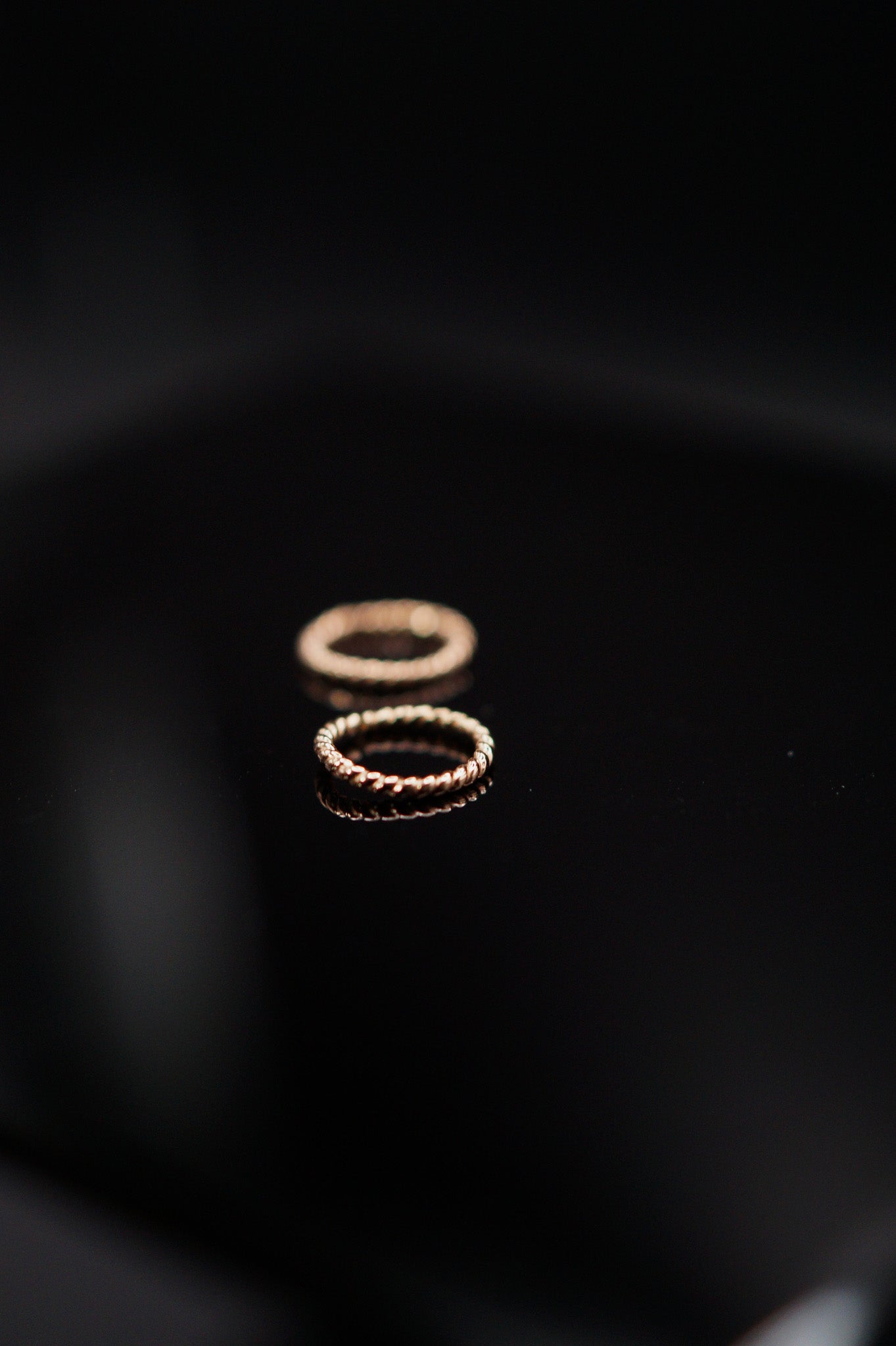 Twist Huggie Hoop Earring in Solid 14K Rose Gold