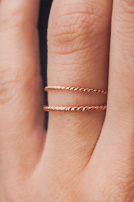 Twist Ring, 14K Rose Gold Fill