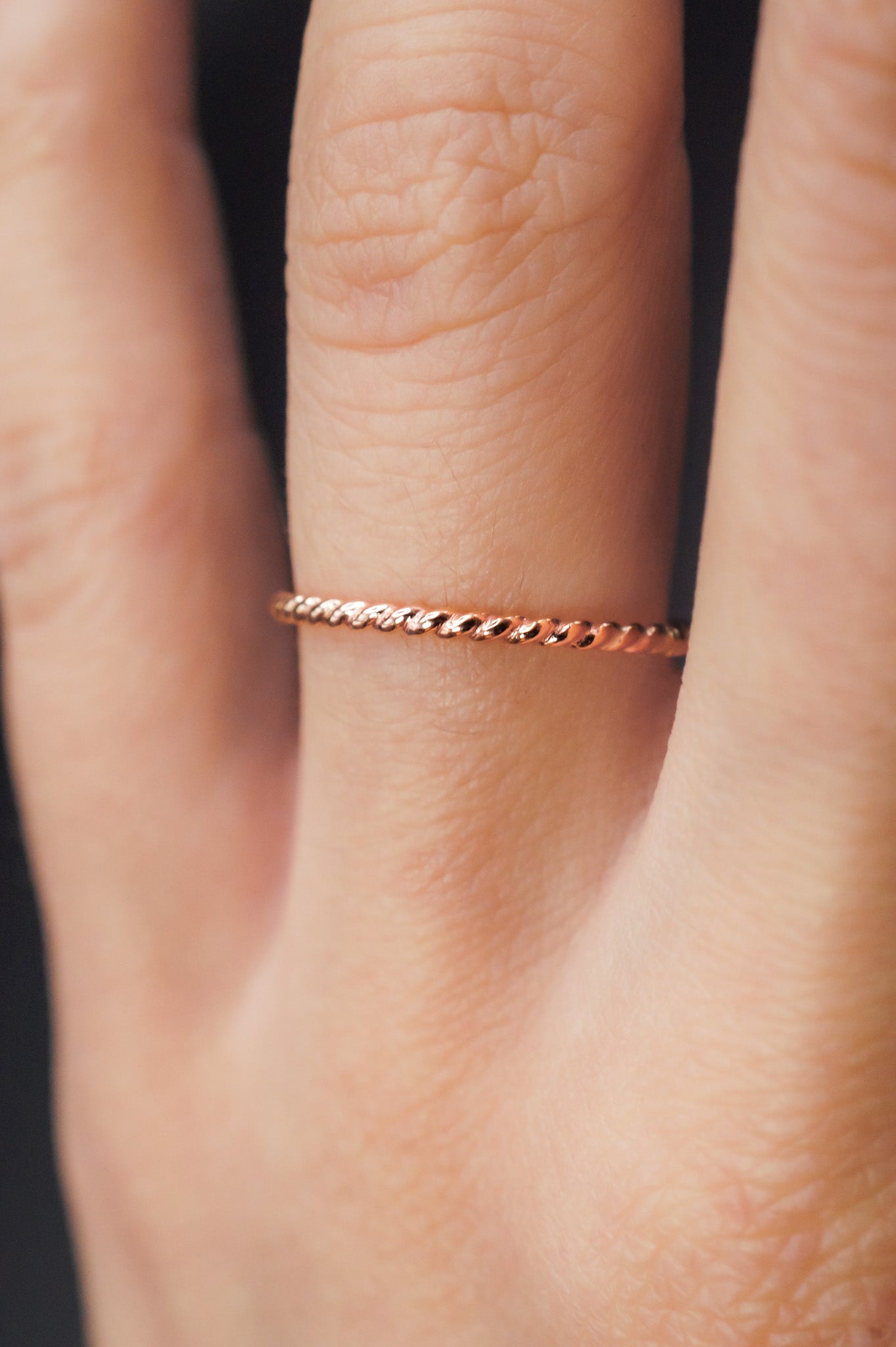 Twist Ring, 14K Rose Gold Fill