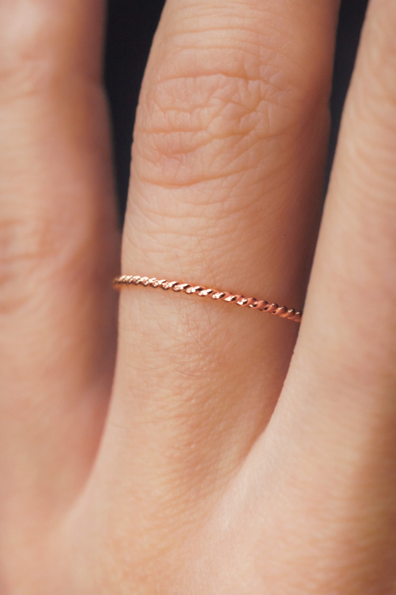 Twist Ring, 14K Rose Gold Fill