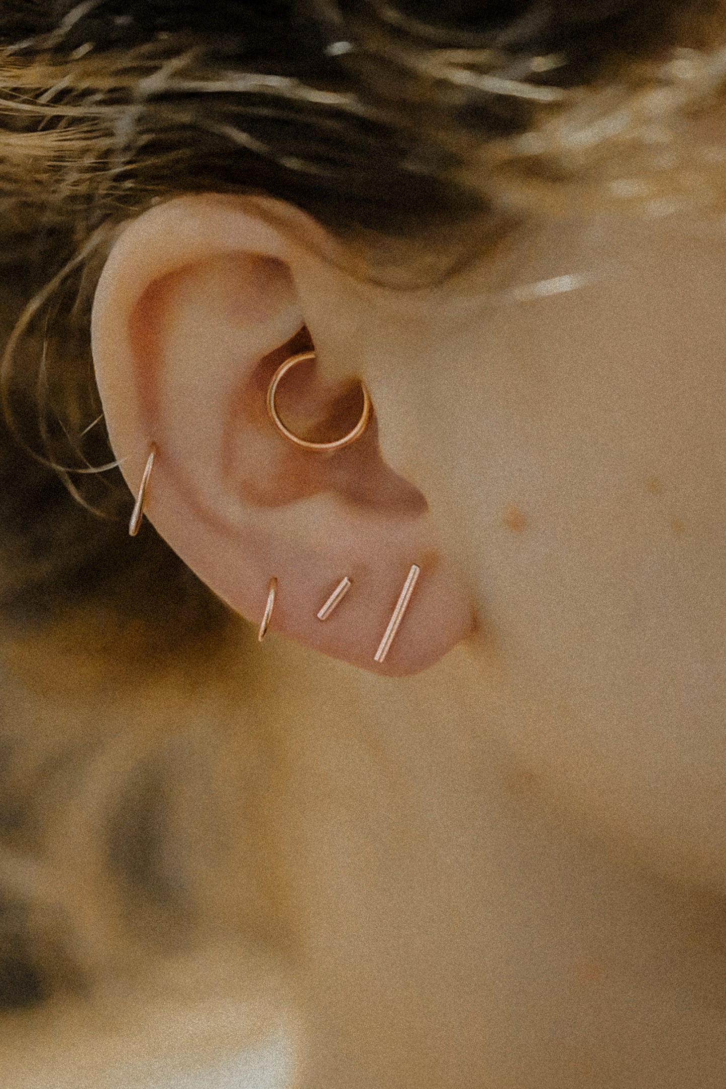 Tiny Bar Flat Back Stud Earring