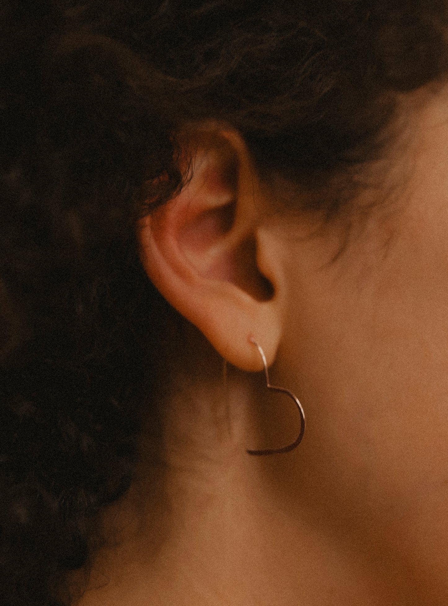 Heart Threader Hoop Earrings, Gold Fill, Rose Gold Fill or Sterling Silver