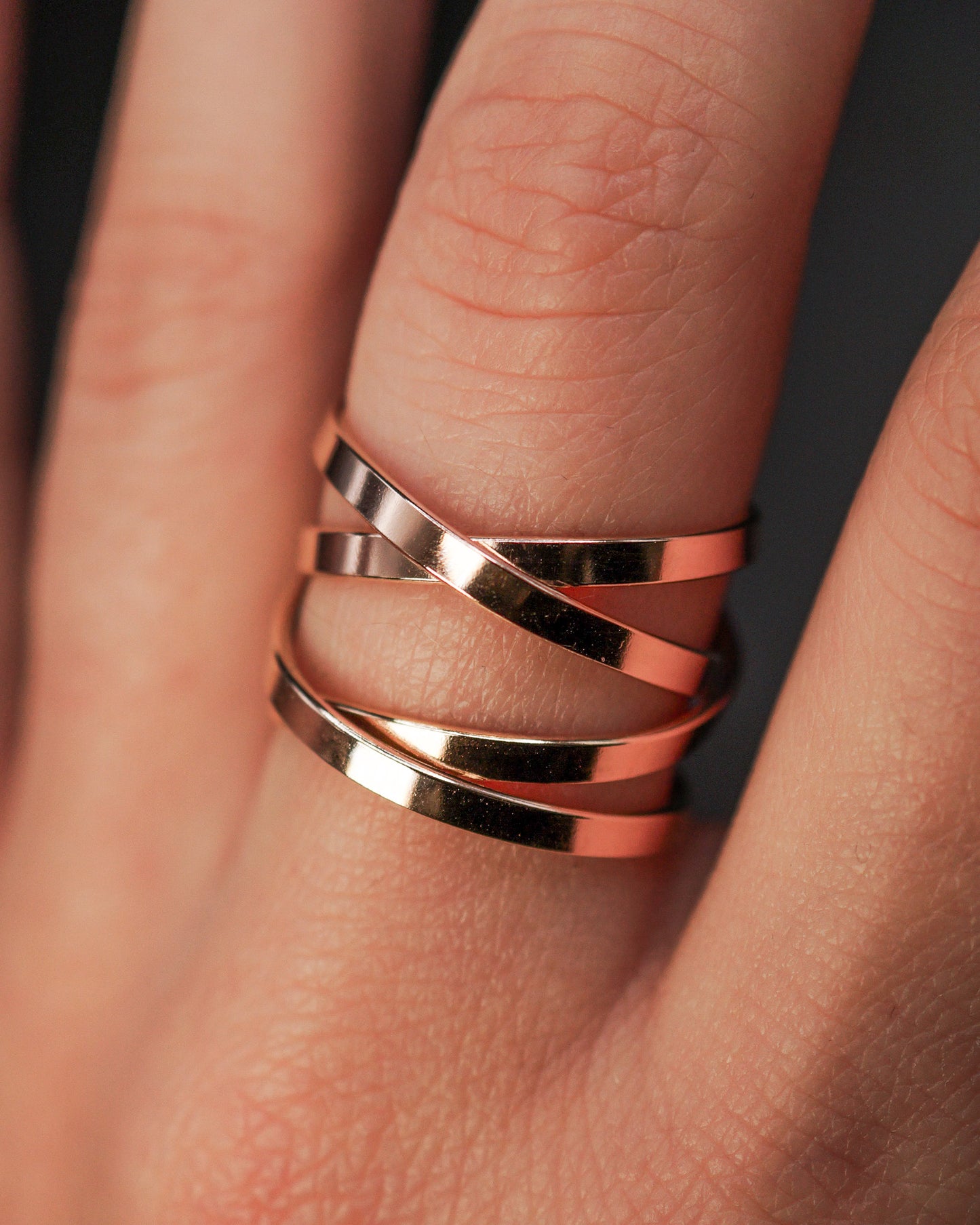 Ribbon Wraparound Ring, 14K Rose Gold Fill